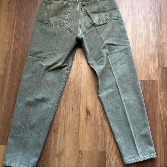 Vintage Levi's Orange Tabs Men's Green and Tan Jeans 36x32 - Picture 6 of 7